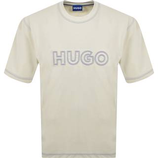 HUGO Blue Nitlogo T Shirt Beige