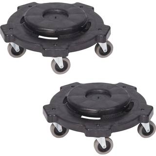 Amazon Basics - Dolly, der passer til 32 44 & 55 gallon runde containere Twist On/Off 2 -Pack 18.25 """" Black (tidligere AmazonCommercial Brand)