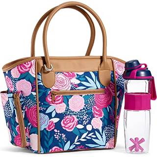 Fit & Fresh Beechwood Stor frokostpose til kvinder med sideposer & bærehåndtag Komplet frokostkit inkluderer matchende rysterflaske Navy Lorella