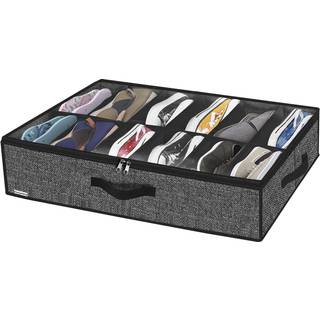 OnlyEasy under sengesko opbevaringsarrangør med robuste håndtag og klart vindue 1 pakke passer til 12 par premium sammenfoldelige underbed sko co