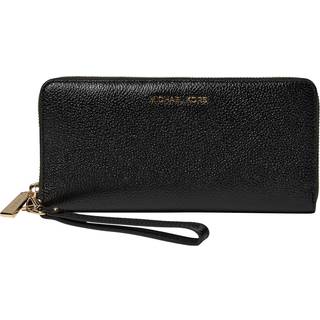 MK Jet Set Travel Large Pebbled Leather Continental Wallet - Black - Michael Kors - ONE SIZE