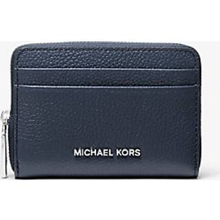 MK Jet Set Small Pebbled Leather Zip-Around Card Case - Blue - Michael Kors - ONE SIZE