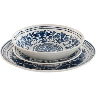 Spisestel Home ESPRIT Blå Hvid Porcelæn Araber 27 x 27 x 2 cm 18 Dele