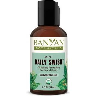 Banyan Botanicals Mint Daily Swish - ?kologisk ayurvedisk tr?kolie med kokosolie - Mundskyl for frisk ?nde og funklende mundsundhed* - 2 oz - Veg