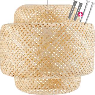 Loftlampe Lignea Lux af bambus, i boho-stil, 40W - brun