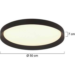 Flady LED loftlampe, sort, Ø 50 cm, direkte/indirekte