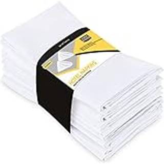 Utopia k?kken hvid klud servietter [12 pakke 20x20 tommer] bomuldsblanding vaskbar og genanvendelig bordmiddag servietter