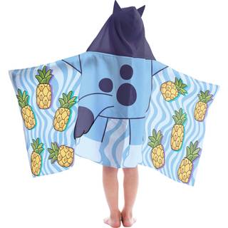 Jay Franco Bluey Hooded Bath H?ndkl?de - m?ler 22 x 51 tommer - bl?d og hyggelig b?rn Bomuldspool/strandh?ndkl?de