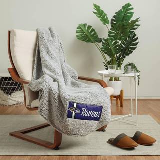 Foco Baltimore Ravens NFL Big Logo Cloud Sherpa Tæppe