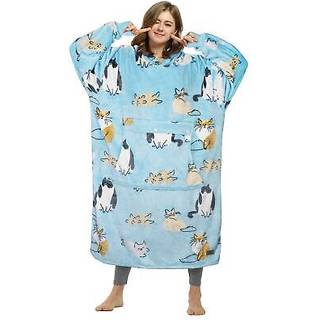 Catalonia Full Body Oversized Blanket Hoodie Sweatshirt Ekstra lang bærbar fleece pullover gave til voksne mænd Kvinder kone kæreste