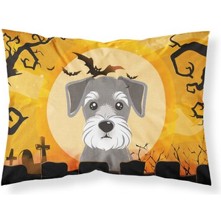"""" Caroline's Treasures BB1764Pillowcase Halloween Schnauzer Fabric Standard Pillowcase Large Multicolor """"