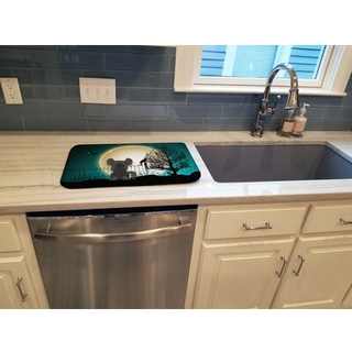 """" Caroline's Treasures Halloween Scary Chinese Crested Black Dish Drying Mat 14 """" ""X 21"" """" """" ""