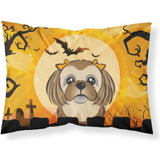 """" Caroline's Treasures BB1807Pillowcase Halloween Chocolate Brown Shih Tzu Stof Standard Pillowcase Large Multicolor """"