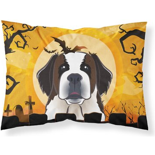 """" Caroline's Treasures BB1804Pillowcase Halloween Saint Bernard Fabric Standard Pillowcase Large Multicolor """"