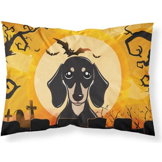 """" Caroline's Treasures BB1773Pillowcase Halloween glat sort og solbrun Dachshund Fabric Standard Pillowcase Large Multicolor """"