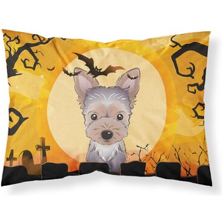"""" Caroline's Treasures BB1790Pillowcase Halloween Yorkie Puppy Fabric Standard Pillowcase Large Multicolor """"