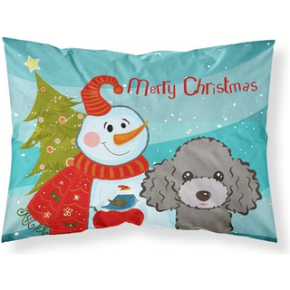 """" Caroline's Treasures BB1879Pillowcase Snowman med sølvgrå puddel stof standard pudebetræk stor flerfarvet """"