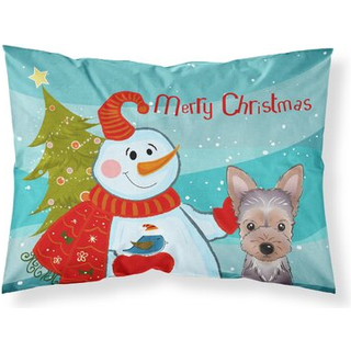 """" Caroline's Treasures BB1852Pillowcase Snowman med Yorkie Puppy Fabric Standard Pillowcase Large Multicolor """"