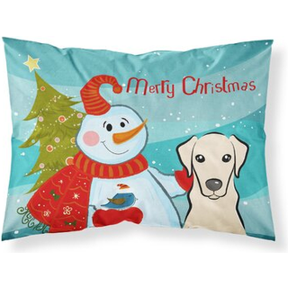 """" Caroline's Treasures BB1842Pillowcase Snowman med gul Labrador -stof Standard Pillowcase Large Multicolor """"