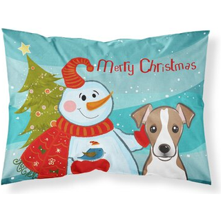 """" Caroline's Treasures BB1880Pillowcase Snowman med Jack Russell Terrier Fabric Standard Pillowcase Large Multicolor """"