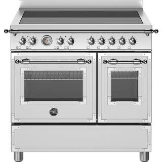 Heritage induktionskomfur med dobbeltovn 5 zoner 90 cm, rustfrit stål