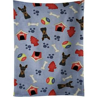 """"Carolines Treasures BB4019KTWL Dog House Collection Min Pin k?kkenh?ndkl?de 25"""""""" x 15"""""""" Multicolor""""