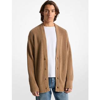 MK Oversized Cotton Cardigan - Brown - Michael Kors - L