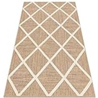 SPARK 0708A beige / fløde tæppe - espalier, diamanter. sisal, strukturel 180x270 cm