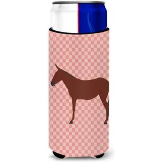 """"Caroline's Treasures Hinny Horse ?sel Pink Check Dekorative Can Hugger Slim Multicolor""""