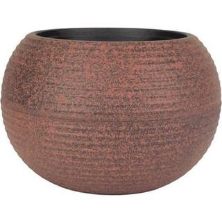 HC Companies 8 tommer Atlas Sphere Planter - Letvægts dekorativ runde indendørs udendørs plastplantepotte til urter og blomster rød