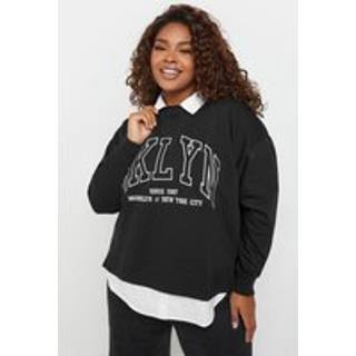 Yours Curve Yours Curve Black BKLYN 2-In-1 Sweatshirt