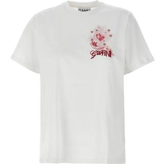 Ganni Ganni | Basic Jersey Celestial Poster | White T-shirt White - Størrelse: XL - Egret - White - XL
