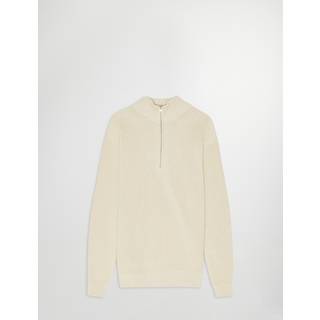 Jacobo Half Zip Striktrøje, Ivory, S