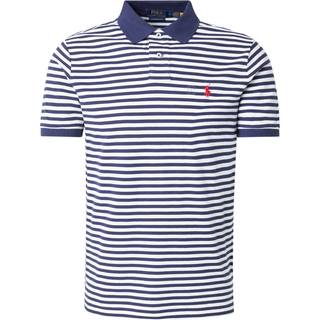 Polo Ralph Lauren Custom Slim Fit Striped Polo Deckwash White/Navy