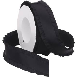 Morex bånd dobbelt ruffle bånd 1-1/2-tommer med 16,5-yard sort