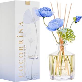 COCORR?NA Reed Diffuser - Cashmere Vanilje Flower Reed Diffuser S?t med 8 Sticks Reed Diffuser med duft til hjemmet til hjemmesovev?relse Kontor