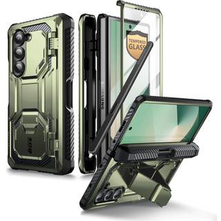 i-Blason til Samsung Galaxy Z Fold 6-etui med S Pen-holder [Indbygget sk?rmbeskytter og stativ i h?rdet glas] Beskyttende telefontaske i milit?rk