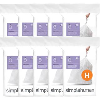 simplehuman Kode H 200 Antal gte Custom Fit Liners Affaldsposer med snoretrk i dispenserpakker 30-35 liter / 8-9 gallon hvid