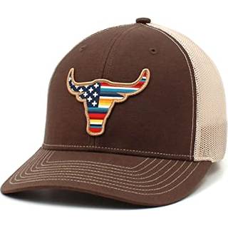 Ariat m?nds brune snapback R112 Bull USA Flag Patch Cap