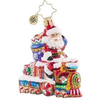 Christopher Radko h?ndlavet europ?isk glas juletr? dekorativt ornament p? sporene julemanden