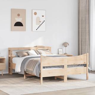 sengeramme med sengegavl 120x200 cm massivt fyrretræ hvid