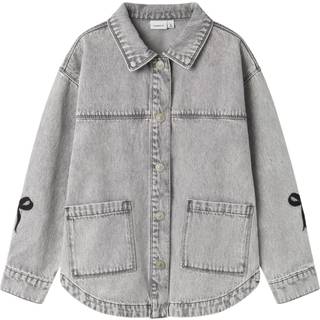 Name It Cowboyjakke Lys Grå Denim Med Sløjfebroderi