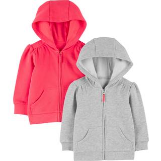 Enkle glæder ved Carter's Girls '2-Pack fleece fuld-zip hættetrøjer lyserøde/grå 18 måneder