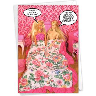 Nobleworks - Humoristisk fødselsdagspapirkort med 5 x 7 tommer konvolut (1 kort) bday sov med en brasiliansk fødselsdag 3605Z