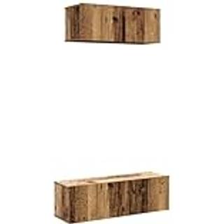 Tv-Skabssæt 2 Dele Konstrueret Træ - 2 / 100 cm / Gammelt træ