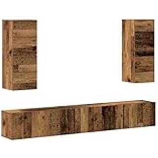 Tv-Skabssæt 4 Dele Konstrueret Træ - 100 cm / Gammelt træ