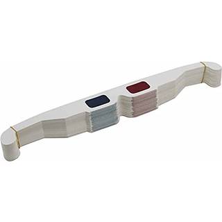 50 par - flade 3D-briller R?d og cyan hvid ramme anaglyf pap (s?t med 50)