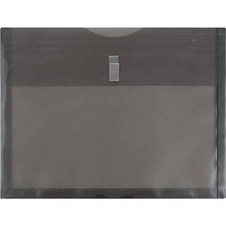 JAM PAPIR Plastudvidelseskonvolutter med krog- og lkkelukning - brevhfte - 9 3/4 x 13 med 1 tomme ekspansion - rggr - 12/pakke