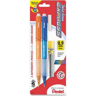 Pentel Twist-Erase Express Automatisk blyant med bly og viskel?der 0,9 mm (QE419FleBP2) Assorteret