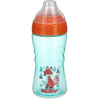 Nuby Thirsty Kids No-Spill Sip-it Sport Cup, blødt mundstykke og hygiejnisk låg, 12 oz (360 ml), 12+ måneder, trykt design